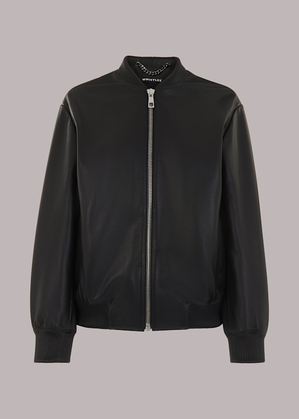 Laura Leather Bomber Jacket